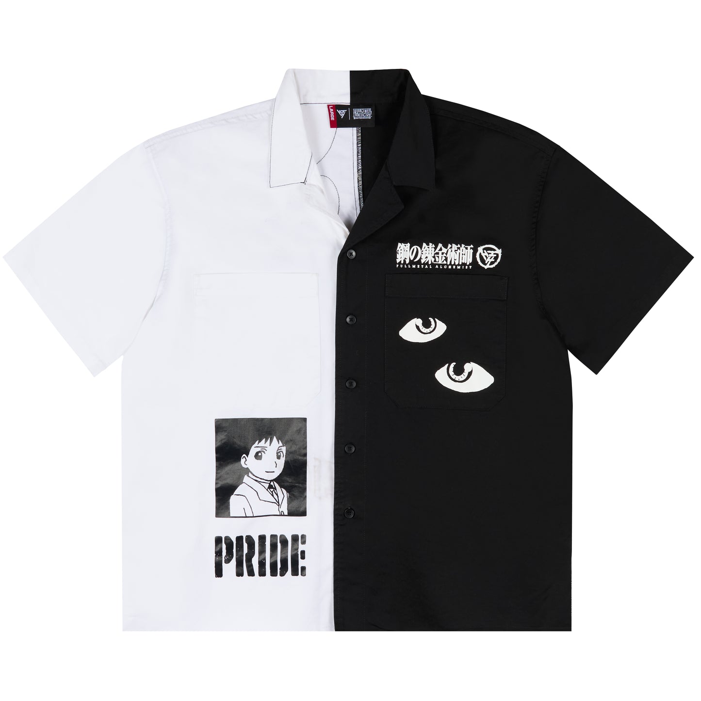FMAB PRIDE BUTTON UP SHIRT (BLACK/WHITE) *PRE-ORDER*