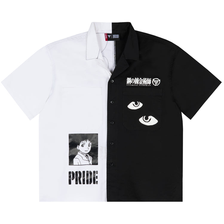 FMAB PRIDE BUTTON UP SHIRT (BLACK/WHITE)