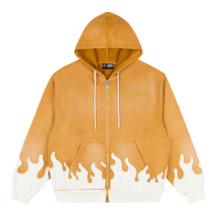 FMAB LING FLAME ZIP UP HOODIE (MUSTARD) *PRE-ORDER*