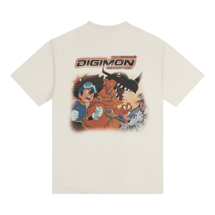 DIGIMON TAI GREYMON JUMBO PRINT SHIRT (OATMEAL)