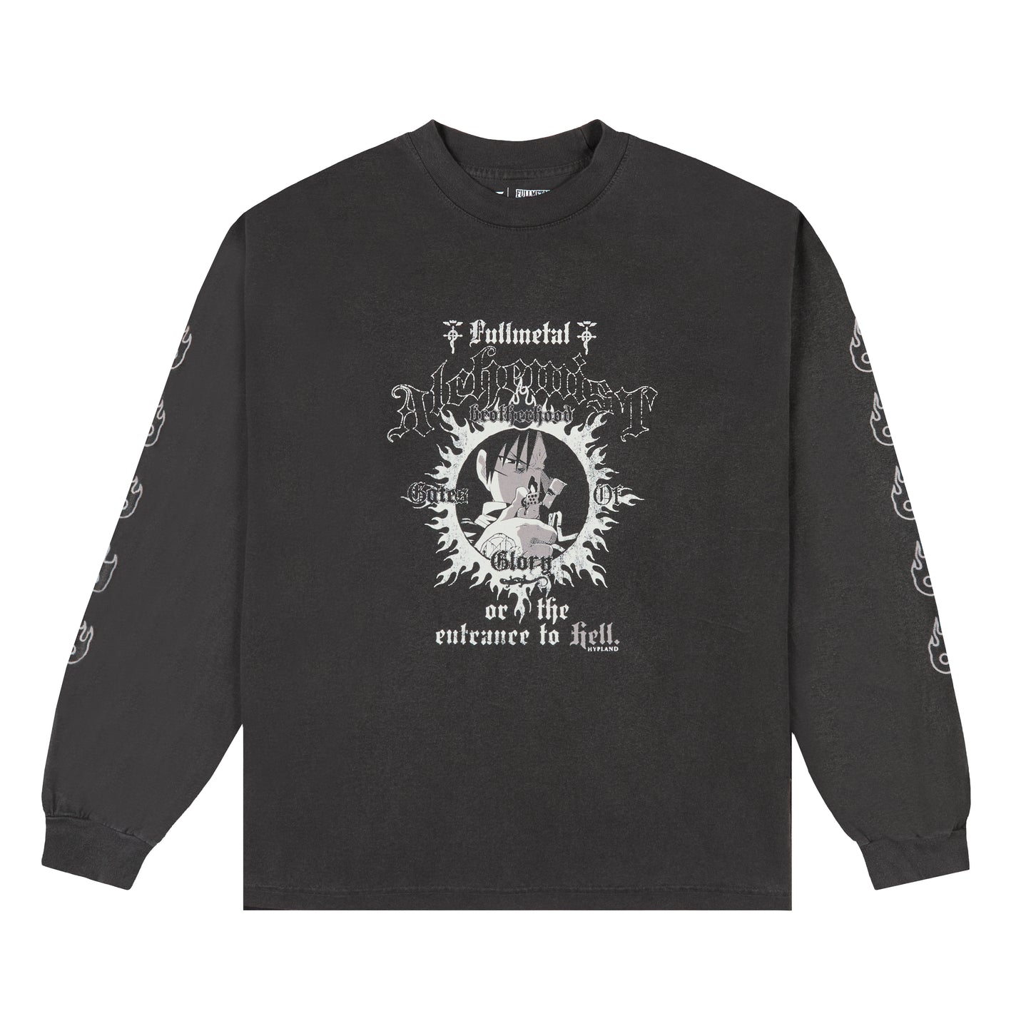 FMAB MUSTANG FLAME LONG SLEEVE SHIRT (VINTAGE GREY) *PRE ORDER*