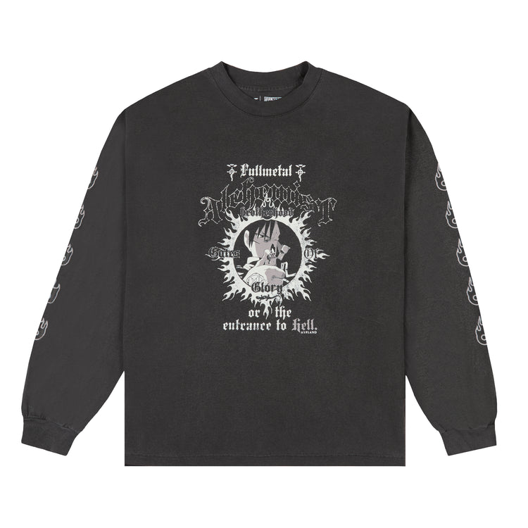 FMAB MUSTANG FLAME LONG SLEEVE SHIRT (VINTAGE GREY)