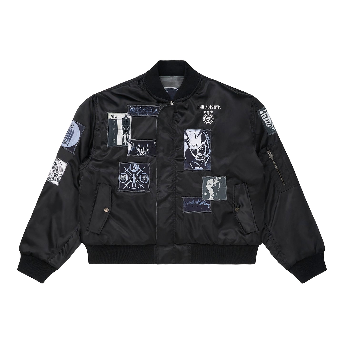 AOT EYE CATCHER BOMBER JACKET (BLACK/CAMO)