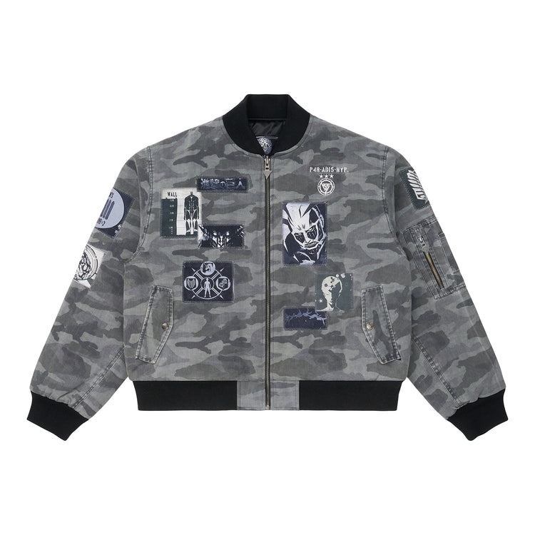 AOT EYE CATCHER BOMBER JACKET (BLACK/CAMO)