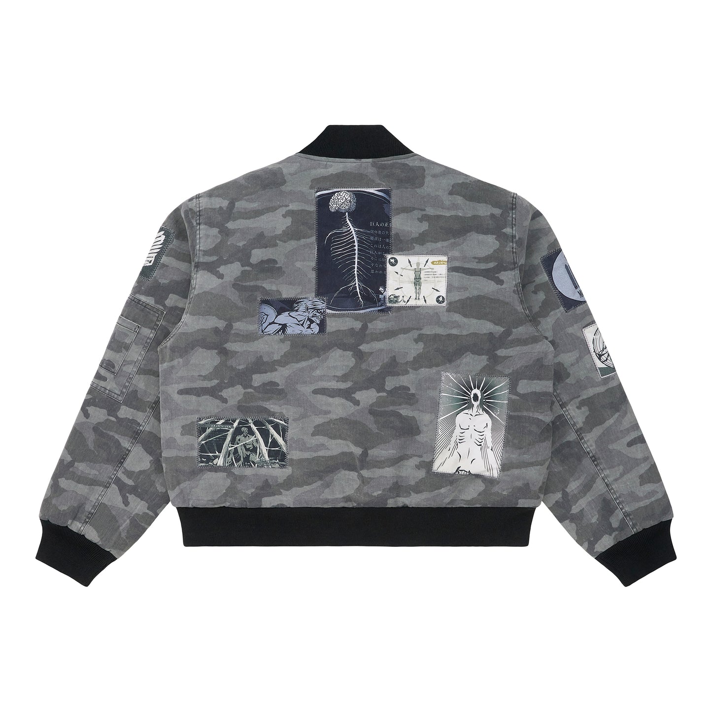 AOT EYE CATCHER BOMBER JACKET (BLACK/CAMO)