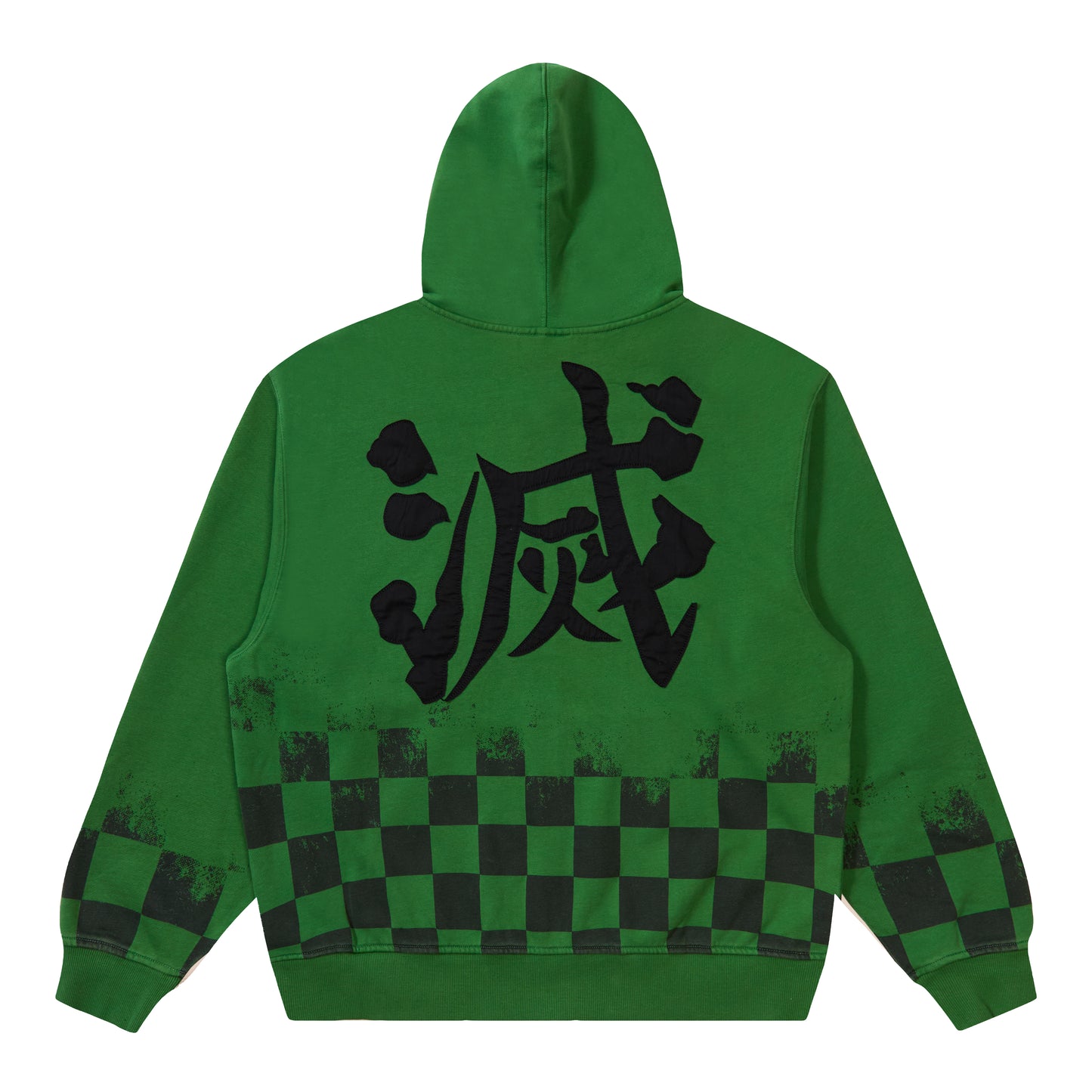 DEMON SLAYER CHECKERED GRADIENT HOODIE (GREEN)