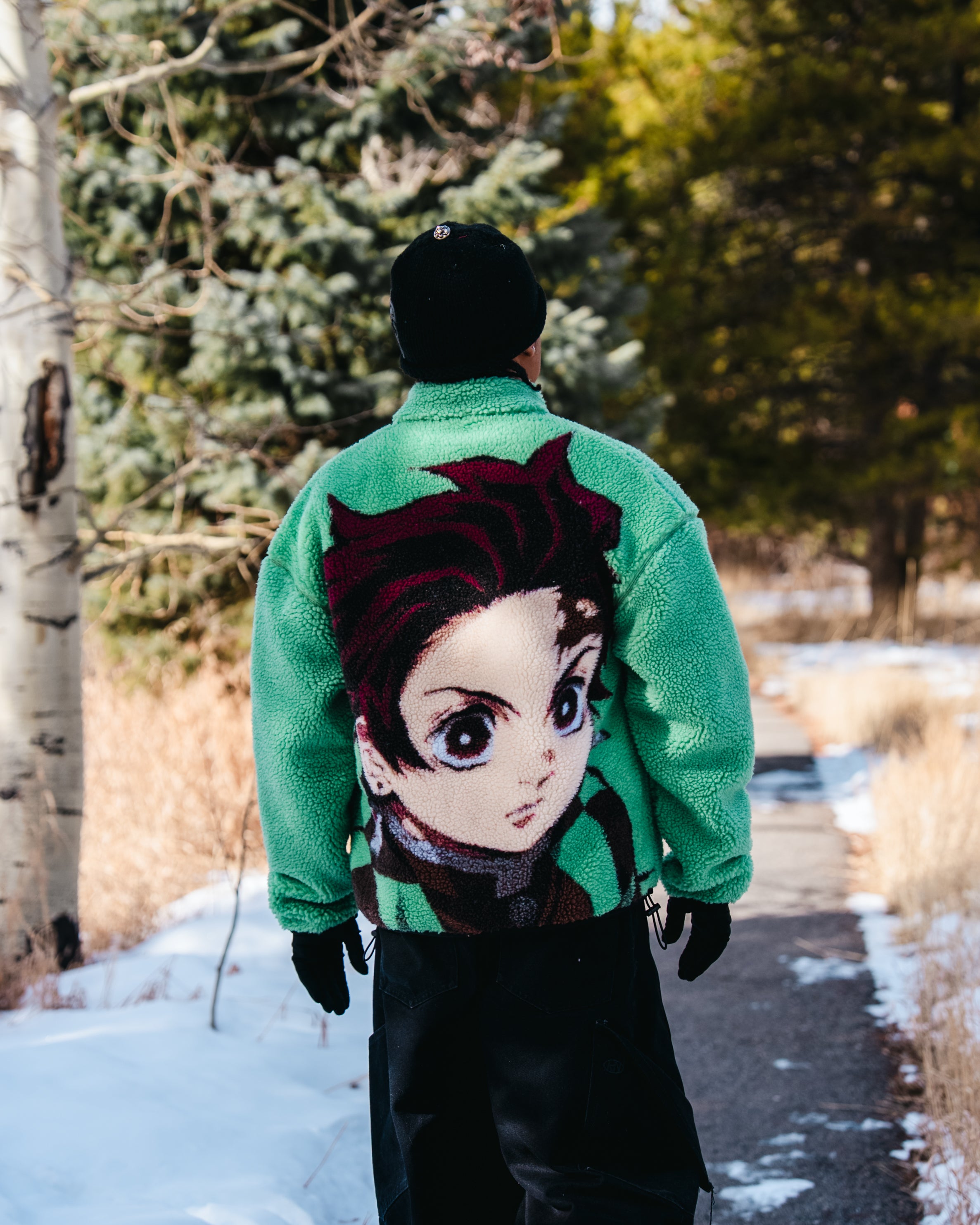 DEMON SLAYER TANJIRO SHERPA JACKET (GREEN) – Hypland