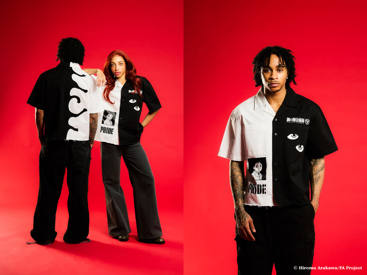 FMAB PRIDE BUTTON UP SHIRT (BLACK/WHITE) *PRE-ORDER*