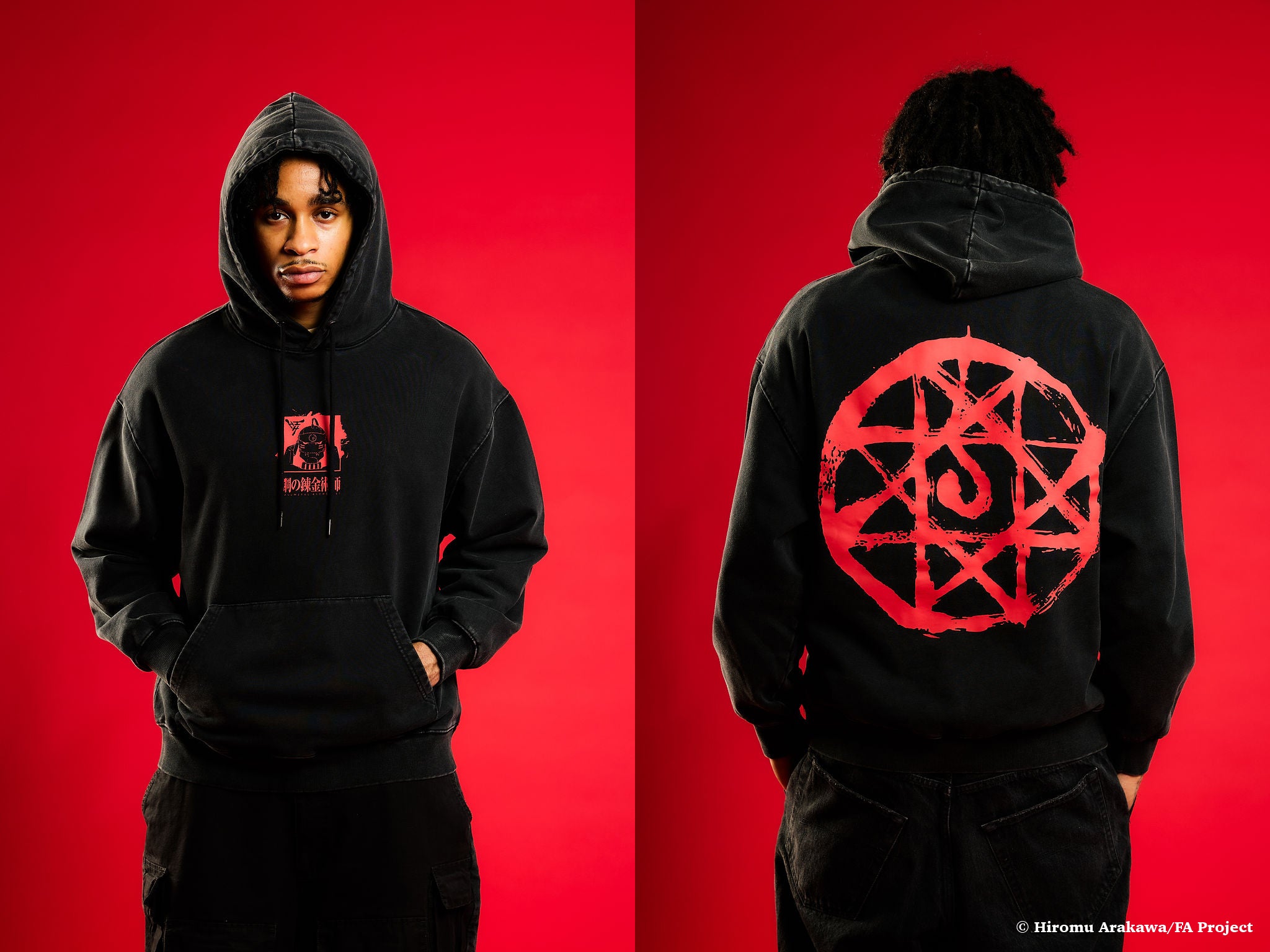 FMAB AL BLOOD SEAL HOODIE (WASHED BLACK) – Hypland