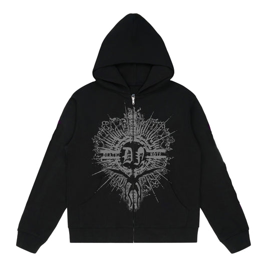 DEATH NOTE FULL PRINT ZIP HOODIE (BLACK)