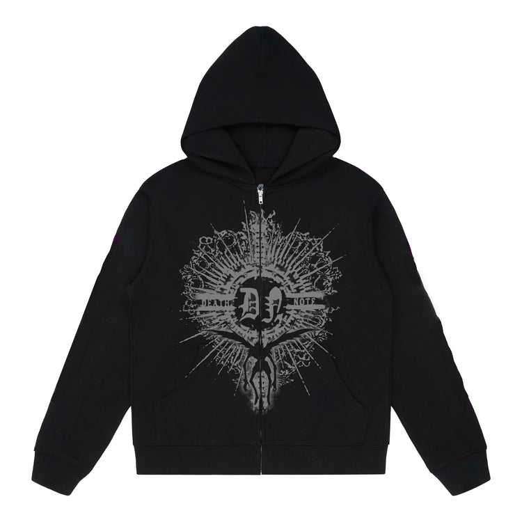 DEATH NOTE FULL PRINT ZIP HOODIE (BLACK)
