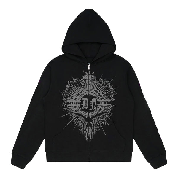 DEATH NOTE FULL PRINT ZIP HOODIE (BLACK) – Hypland