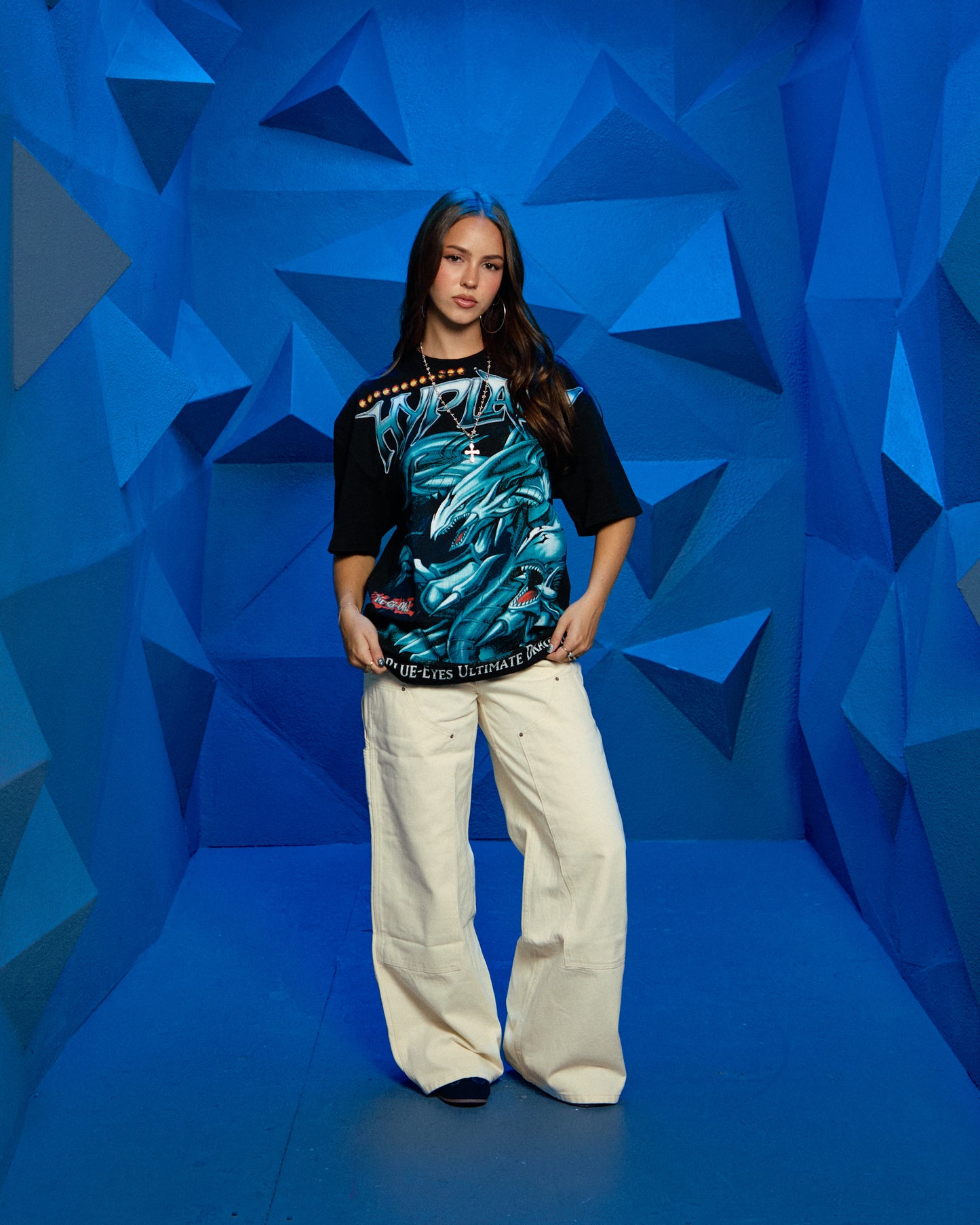 YUGIOH ULTIMATE BLUE EYES JUMBO PRINT SHIRT (BLACK)