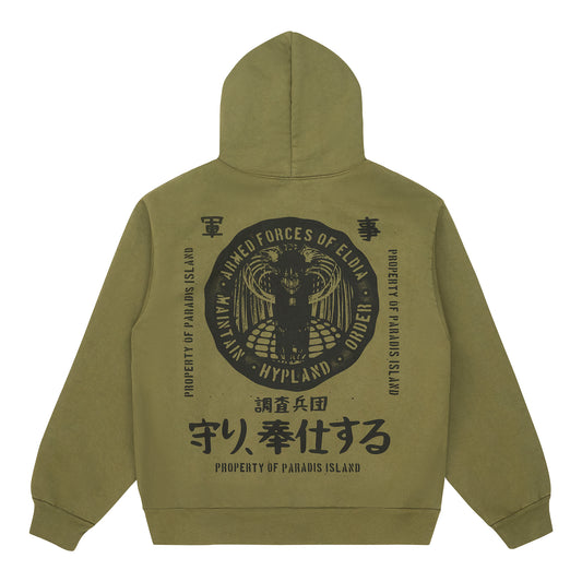 AOT ARMED FORCES HOODIE (OLIVE)