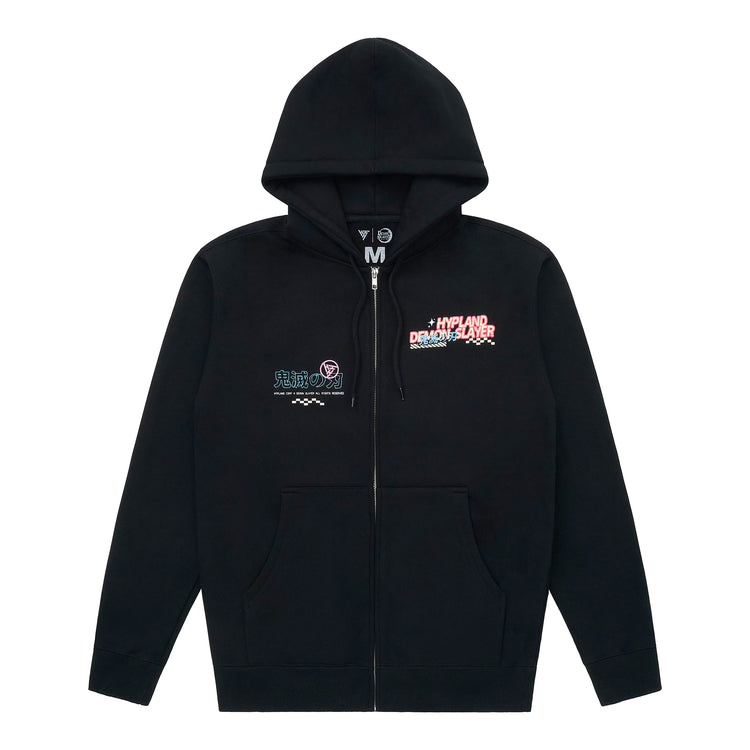 DEMON SLAYER NEZUKO ZIP UP HOODIE (BLACK)