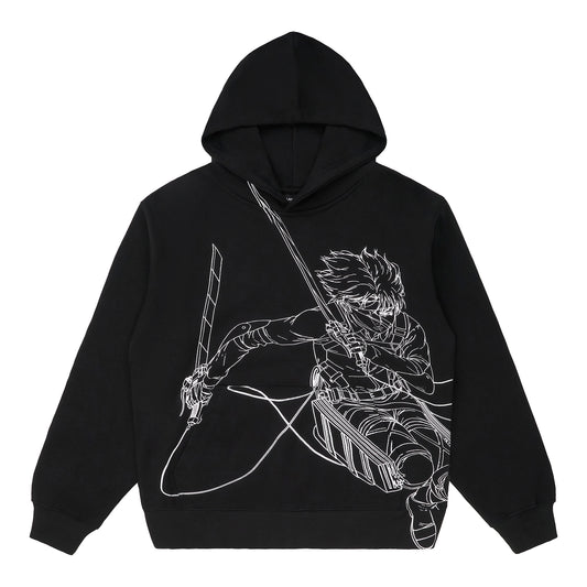 AOT LEVI LINE HOODIE (BLACK)