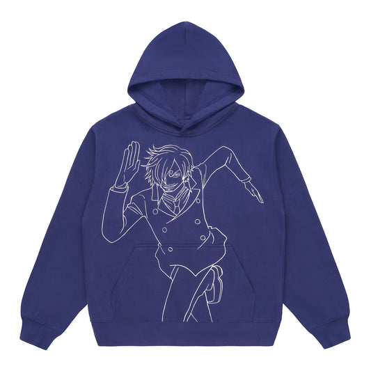 ONE PIECE SANJI SINGLE LINE HOODIE (Navy) *PRE ORDER*