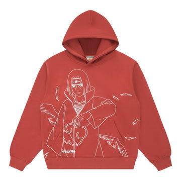 SHIPPUDEN ITACHI SINGLE LINE HOODIE (BURGUNDY)