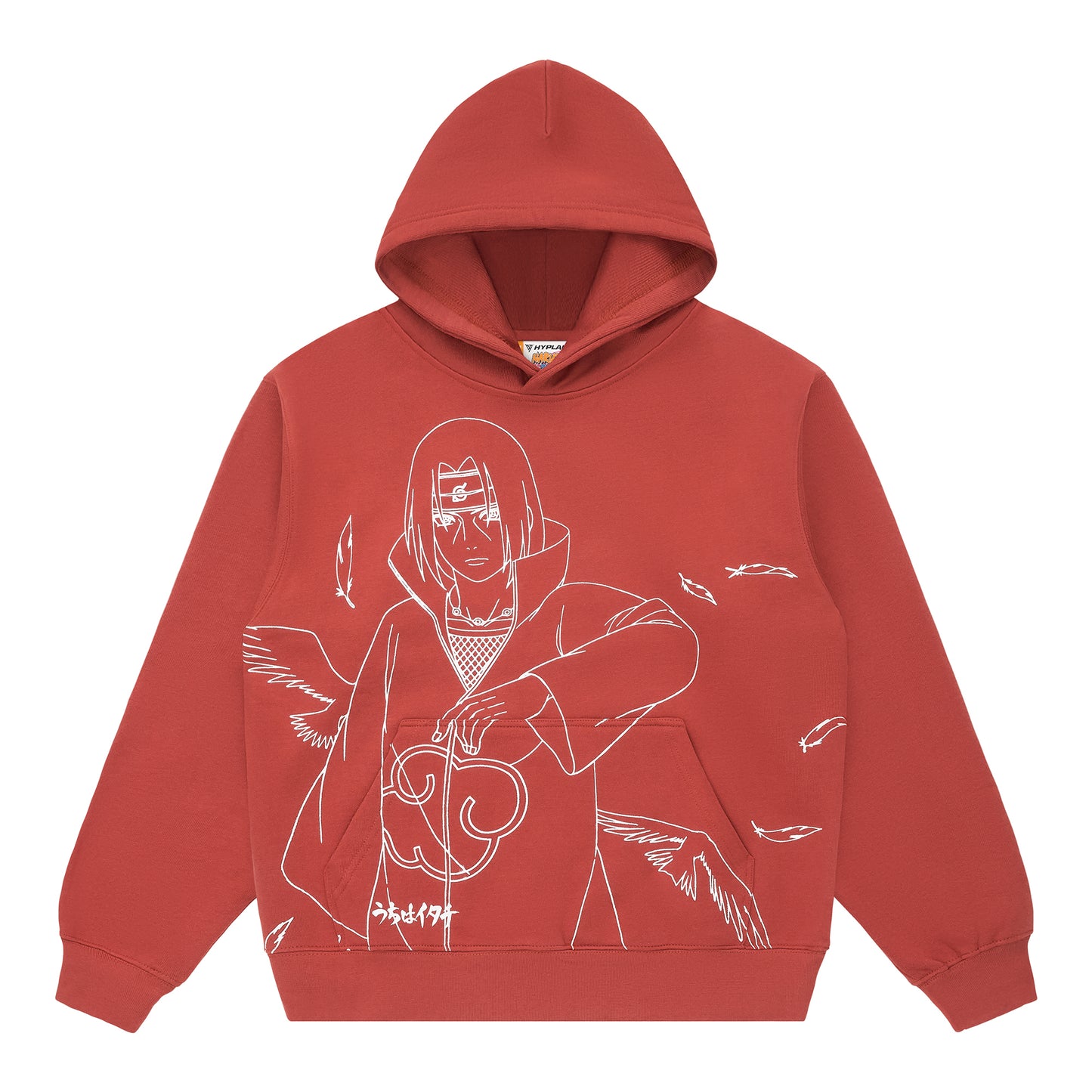 SHIPPUDEN ITACHI SINGLE LINE HOODIE (BURGUNDY)
