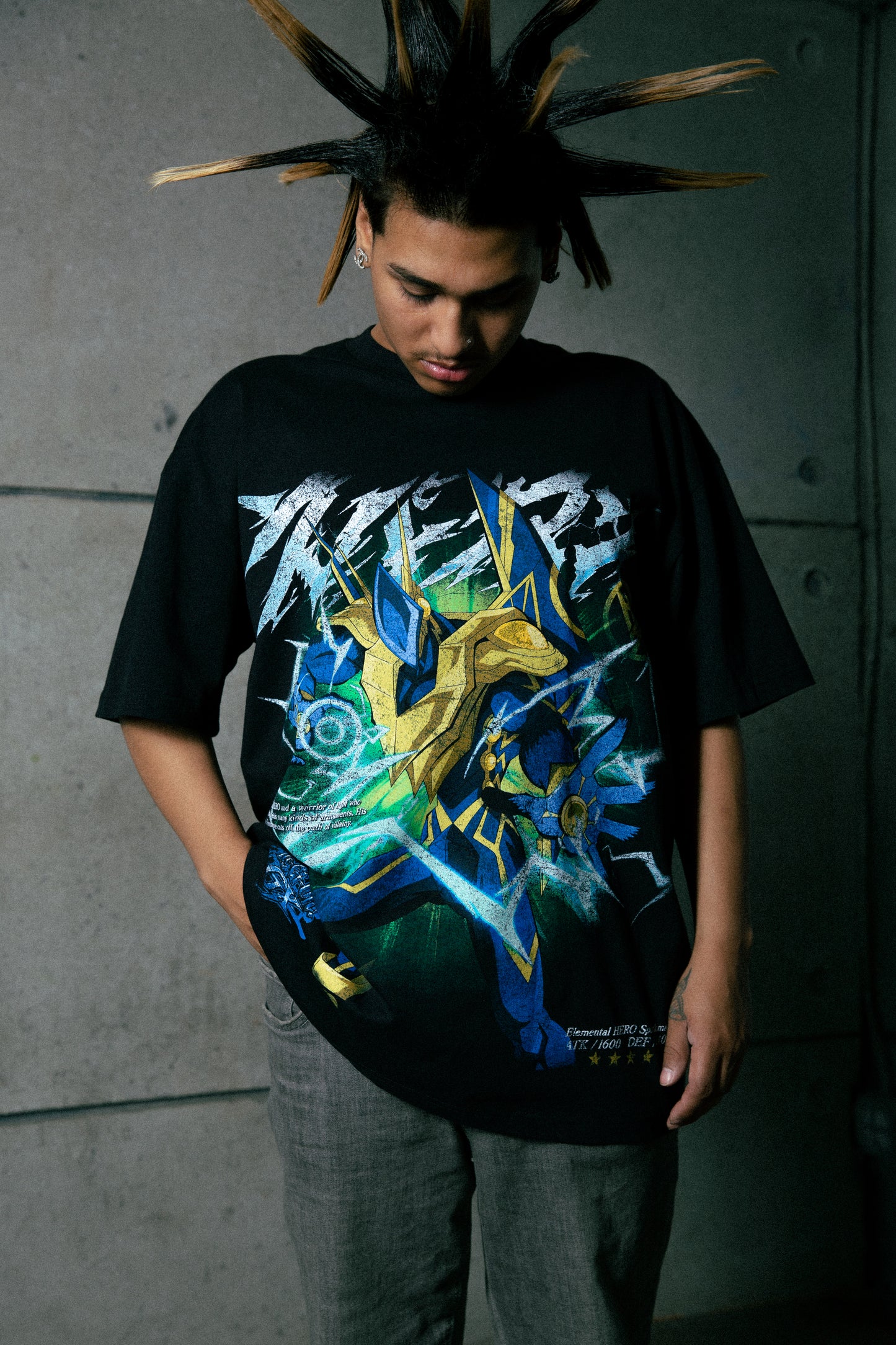 YUGIOH SPARKMAN JUMBO PRINT SHIRT (BLK)