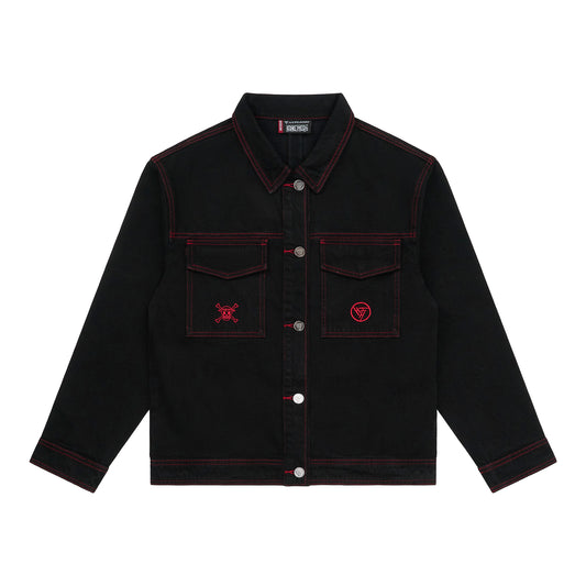 ONE PIECE LUFFY DENIM JACKET (BLACK)