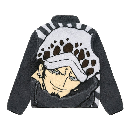 ONE PIECE LAW REVERSIBLE SHERPA FLEECE JACKET (CHARCOAL) *pre order*