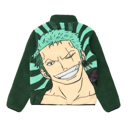 ONE PIECE ZORO REVERSIBLE SHERPA FLEECE JACKET (GREEN) *PRE ORDER*