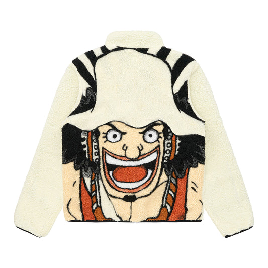 ONE PIECE USOPP REVERSIBLE SHERPA FLEECE JACKET (OFF WHITE) *PRE ORDER*