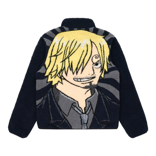 ONE PIECE SANJI REVERSIBLE SHERPA FLEECE JACKET (NAVY) *PRE ORDER*