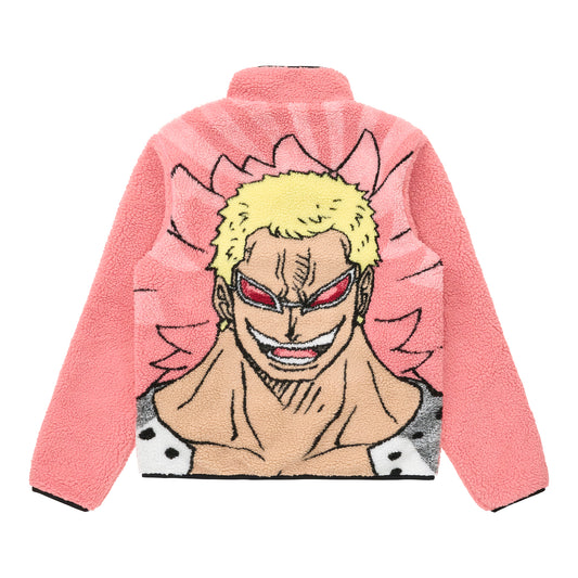 ONE PIECE DO FLAMINGO REVERSIBLE SHERPA FLEECE JACKET (PINK)