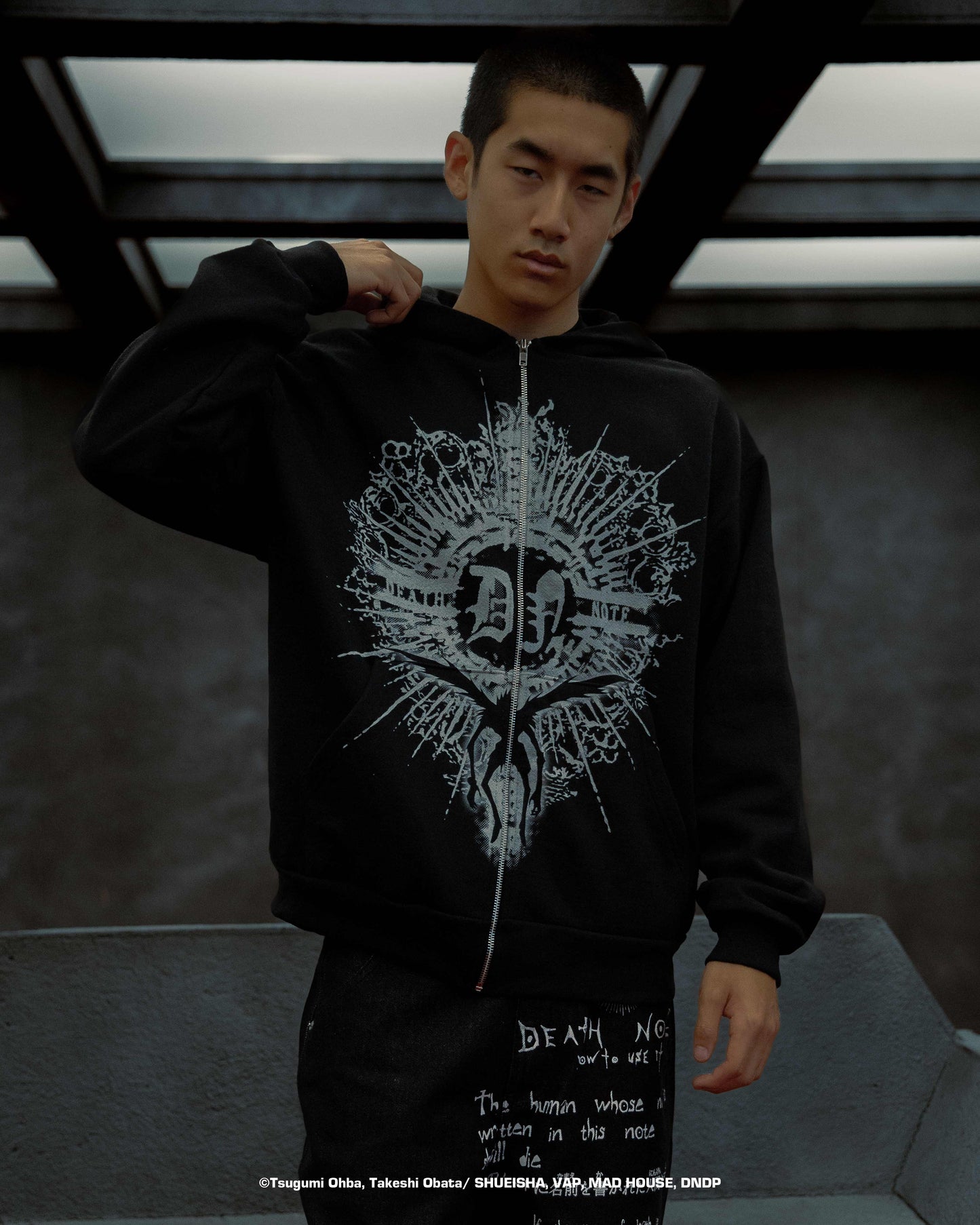 DEATH NOTE FULL PRINT ZIP HOODIE (BLACK)