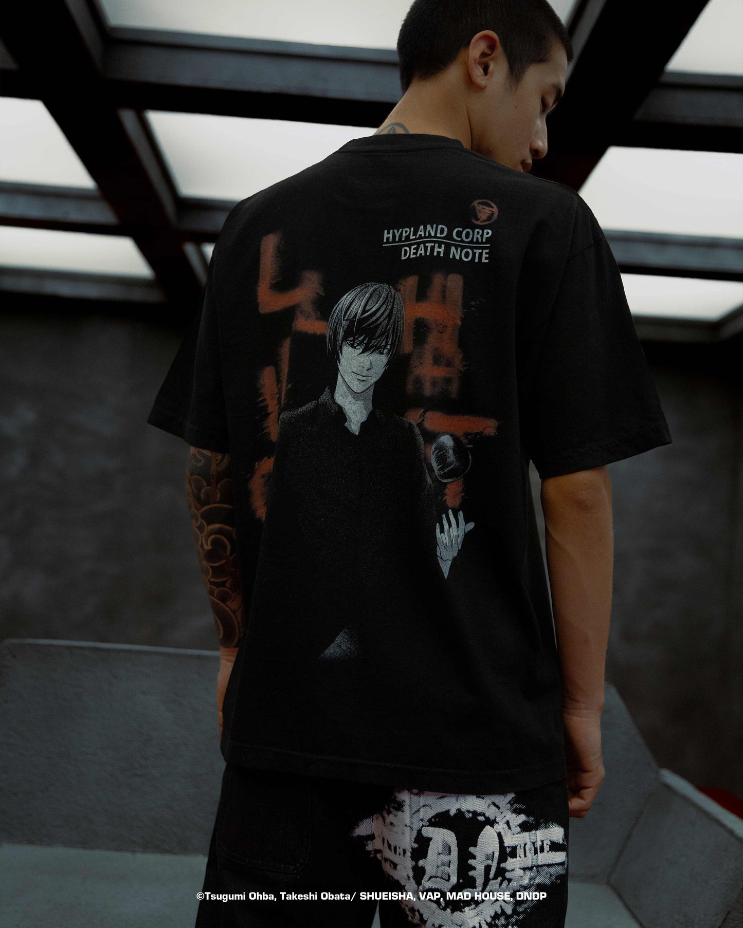 DEATH NOTE LIGHT BLUR SHIRT (BLACK)