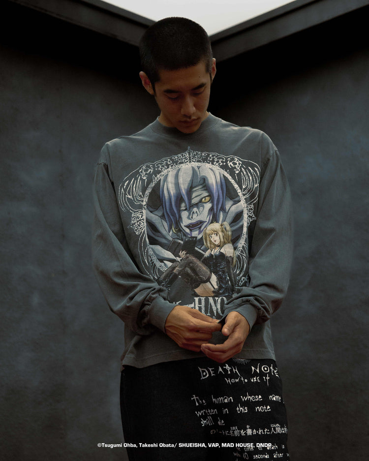 DEATH NOTE MISA LONG SLEEVE SHIRT (WASHED GREY)