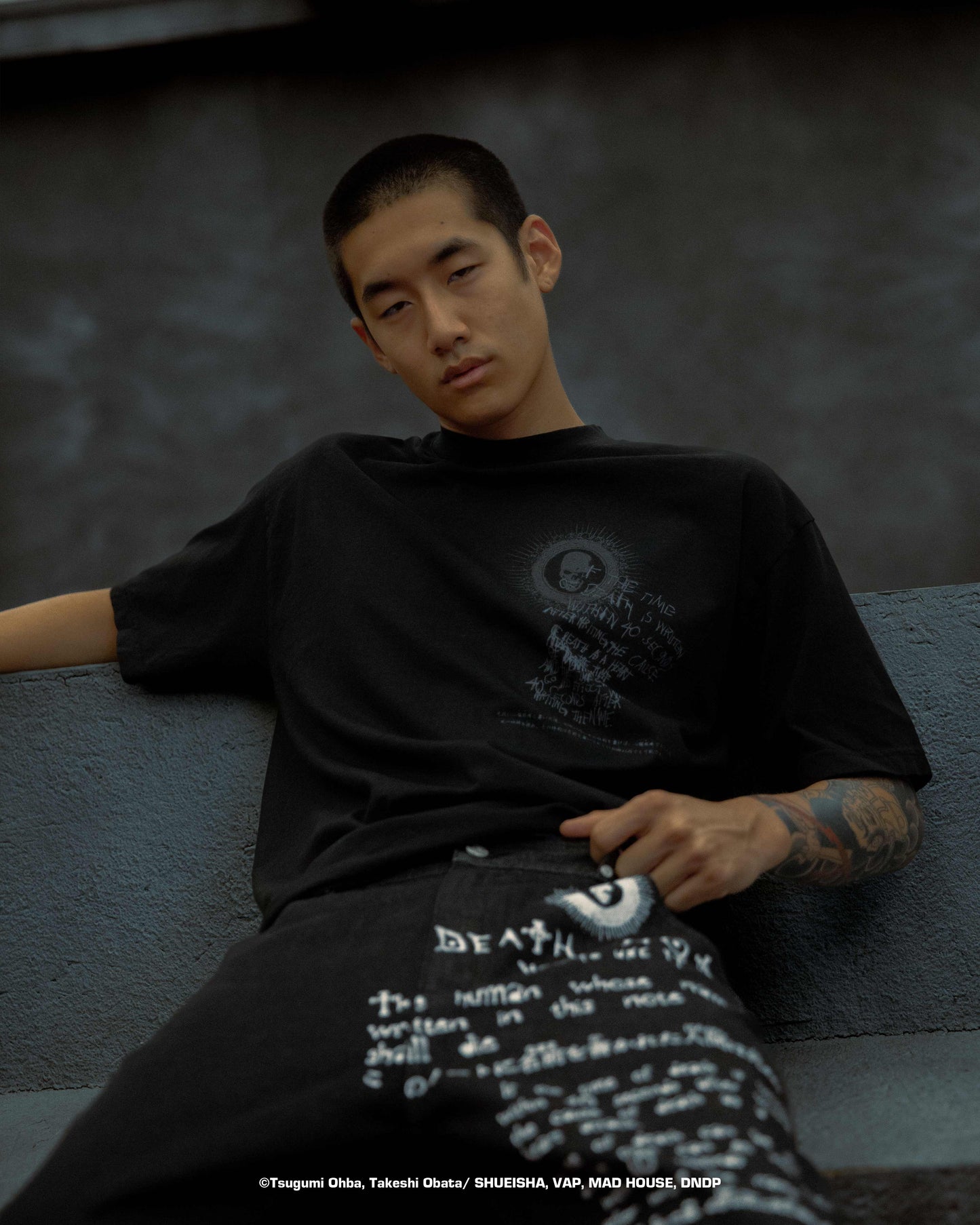 DEATH NOTE WRITING SHIRT (BLACK)