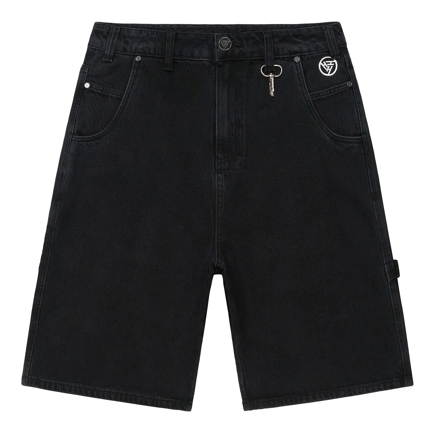 ONE PIECE STRAW HAT DENIM JORTS (BLACK) *PRE ORDER*