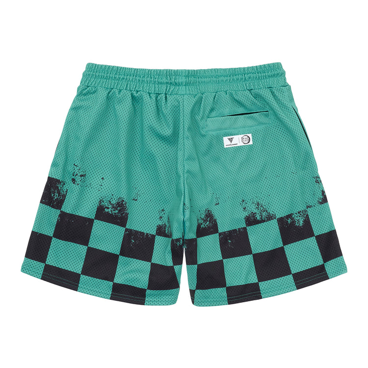 DEMON SLAYER TANJIRO MESH SHORTS (GREEN)
