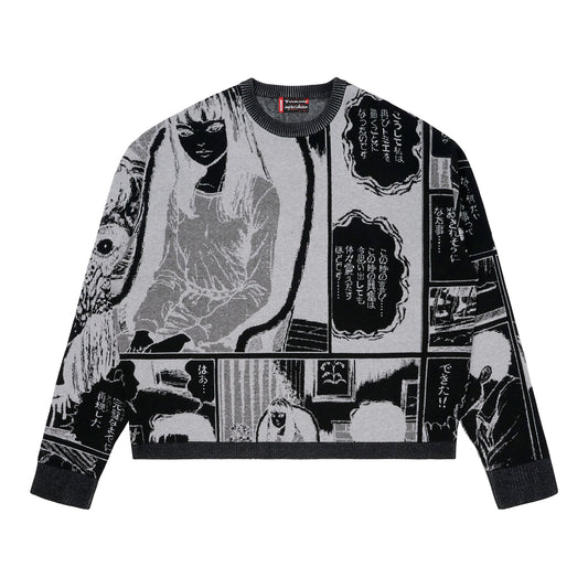 JUNJI ITO ALL OVER CROPPED SWEATER (BLACK)