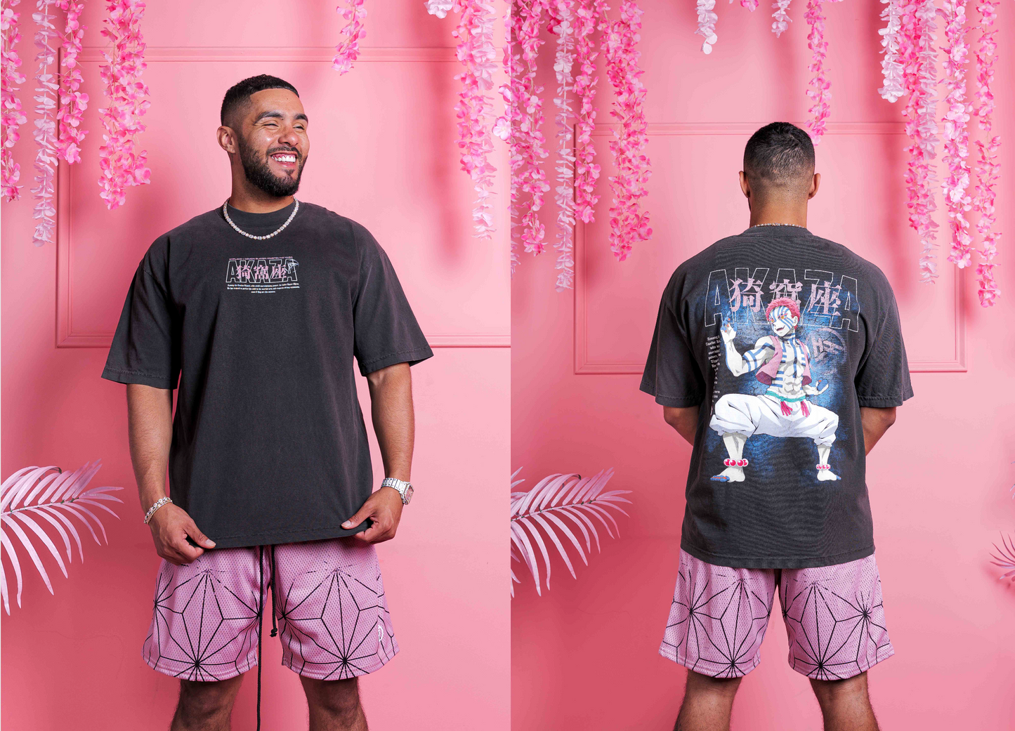 DEMON SLAYER AKAZA STANCE SHIRT (VINTAGE GREY)