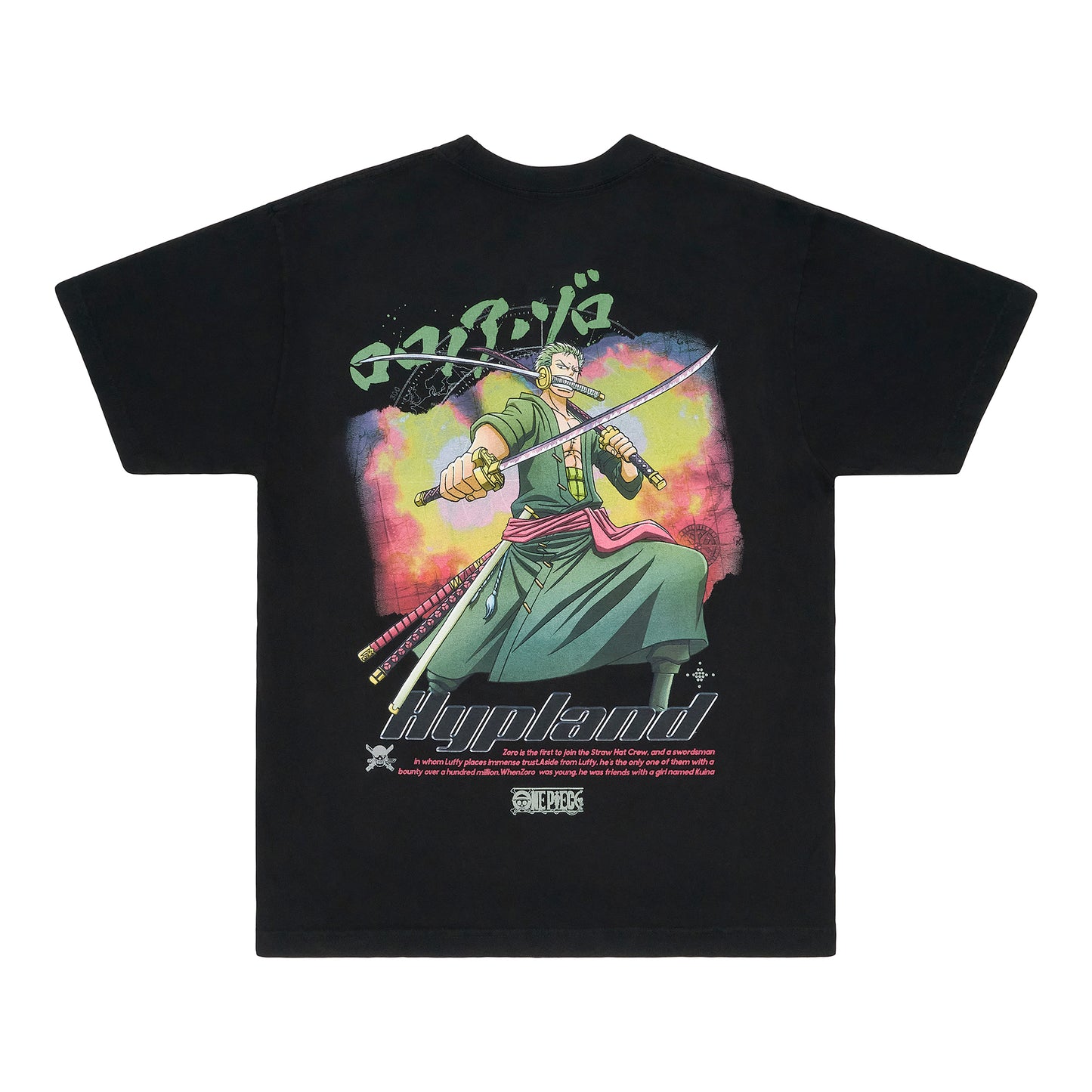 ONE PIECE ZORO FLAME SHIRT (BLACK)