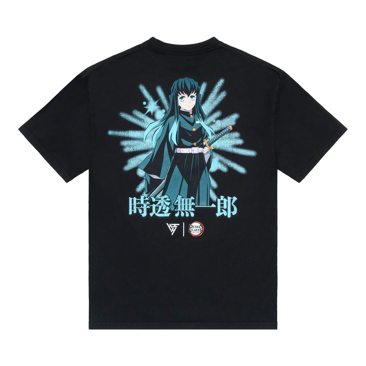DEMON SLAYER MUCHIRO AIR BRUSH SHIRT (BLACK)