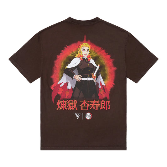 DEMON SLAYER RENGOKU AIR BRUSH SHIRT (CHOCOLATE)