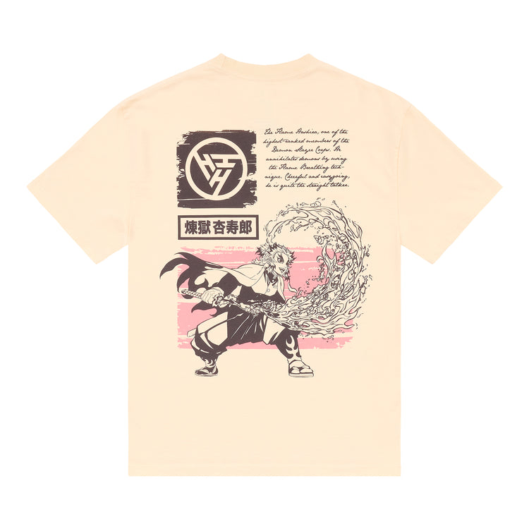 DEMON SLAYER FLAME HASHIRA SHIRT (CREAM)