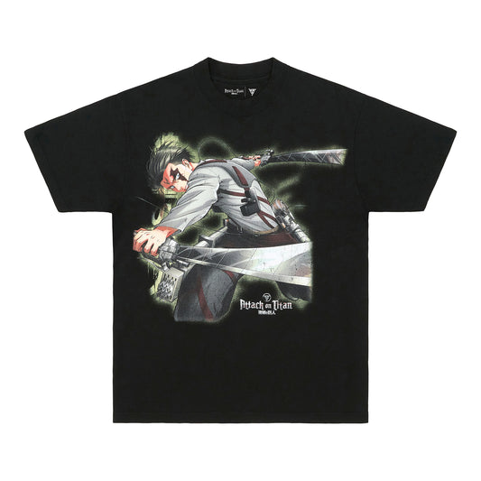 AOT LEVI JUMBO PRINT SHIRT (BLACK)