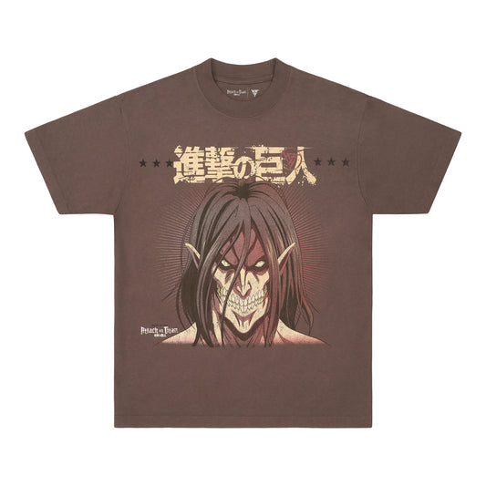 AOT ATTACK TITAN JUMBO PRINT SHIRT (CHOCOLATE)