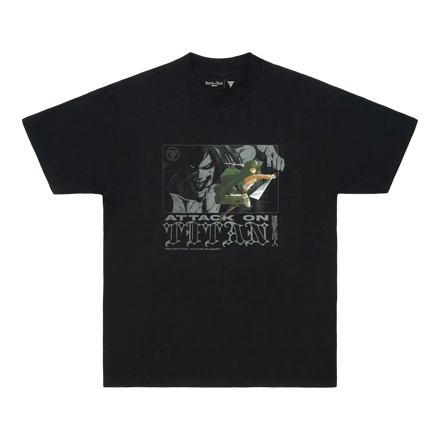 AOT MIKASA EREN SHIRT (BLACK)