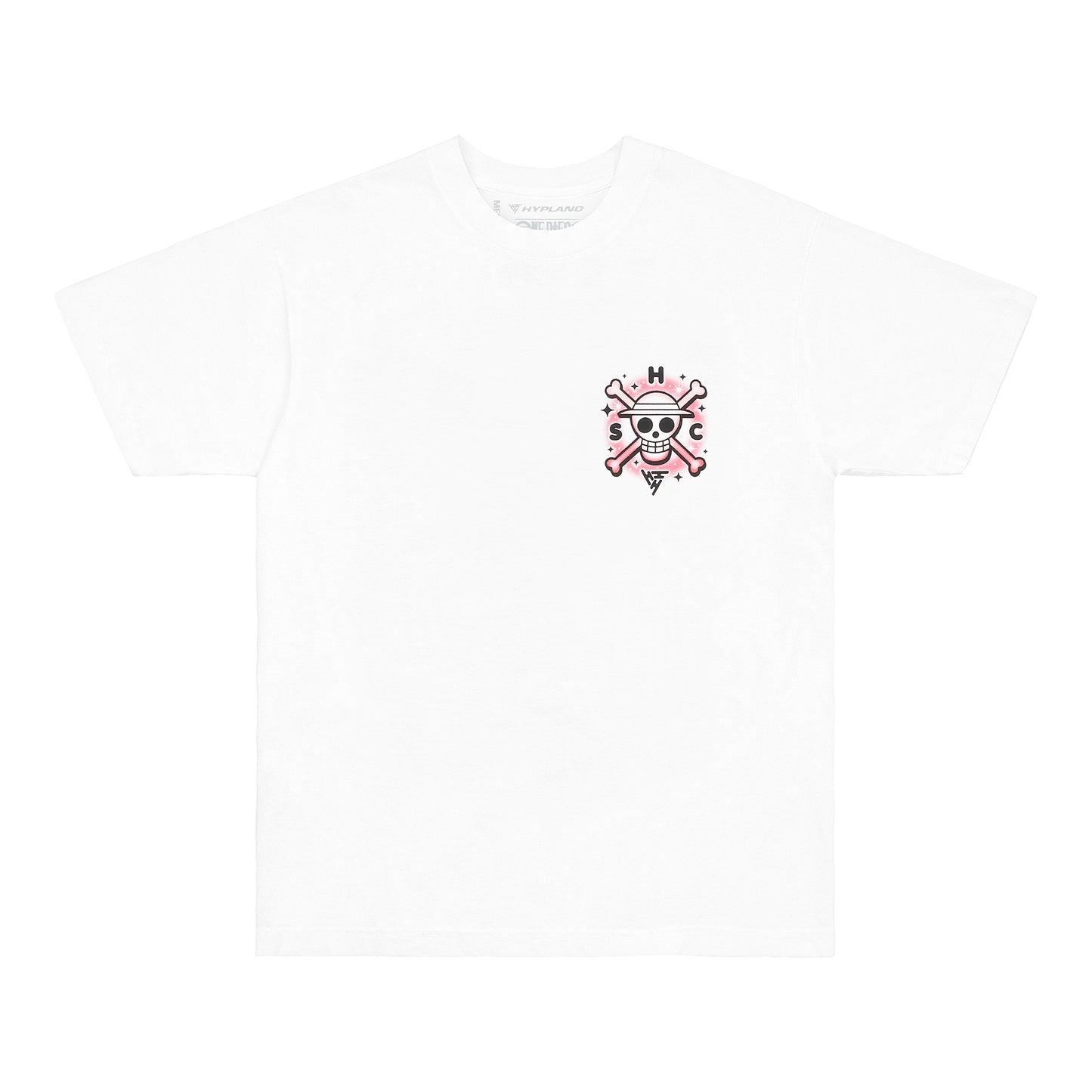 ONE PIECE AIR BRUSH JOLLY ROGER SHIRT (WHITE)