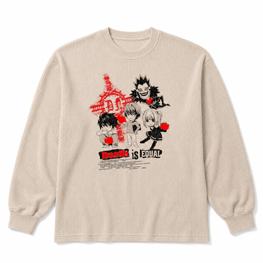 DEATH NOTE CHIBI THERMAL LONG SLEEVE SHIRT (CREAM)
