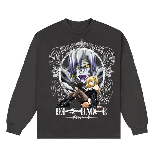 DEATH NOTE MISA LONG SLEEVE SHIRT (WASHED GREY)