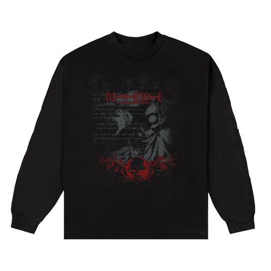DEATH NOTE SHADOW LONG SLEEVE SHIRT (BLACK)