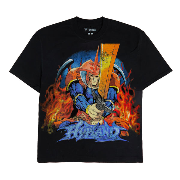 YU☆ YUGIOH FLAME SWORDSMAN JUMBO PRINT SHIRT (BLACK) – Hypland